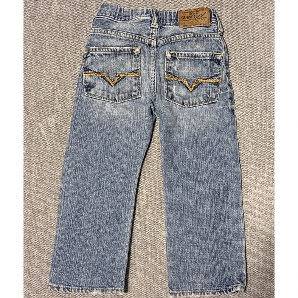 Guess Jeans Toddler Boys‎ Medium Wash Distressed Straight Leg Denim Pants 3T
